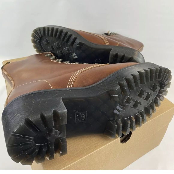 NEW Women’s Size 11 Dr Martens Leona Butterscotch Orleans 7-Eye Platform Boots - Picture 2 of 9